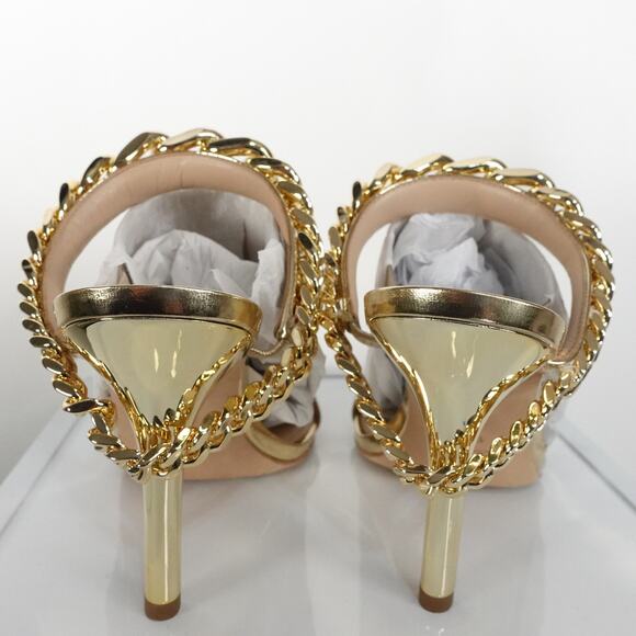 VGUC Michael by Michael Kors Bianca Embellished Metallic Leather Heels Size 9.5 - Picture 3 of 10